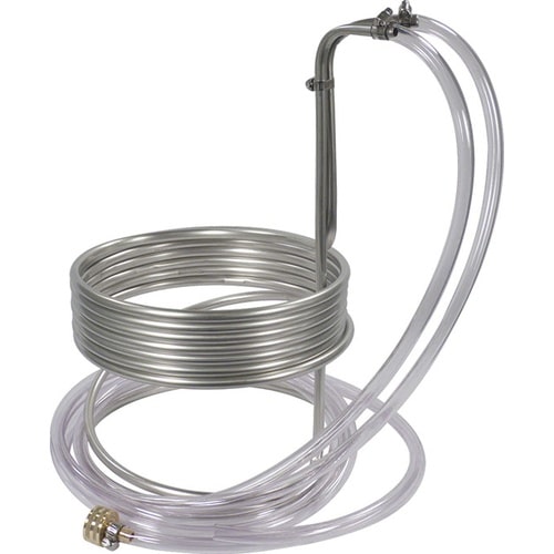 Wort Chiller Stainless Steel Tubing 25′ x 3/8 in. With Plastic Tubing